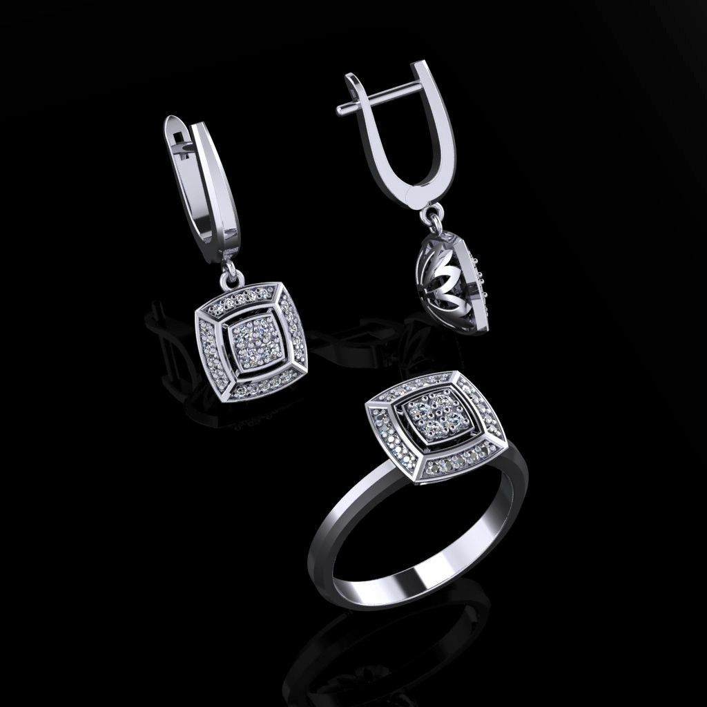 Ring and Earrings 85 3D print model_2