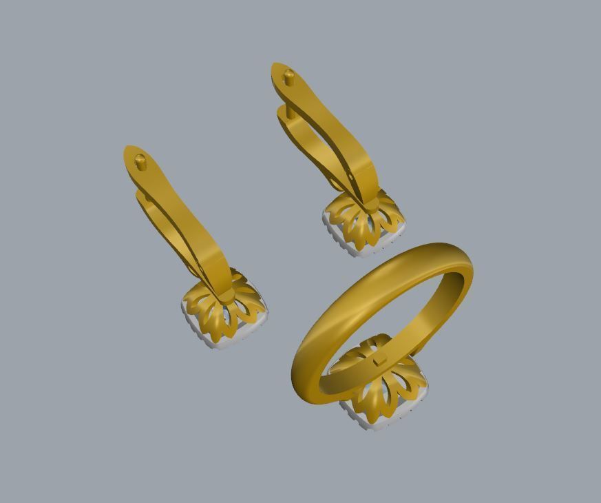 Ring and Earrings 85 3D print model_11
