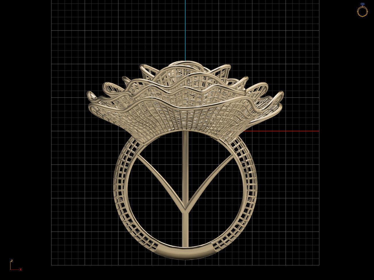 Circule Flower Electro-Fusion Fashion Ring 3D print model_5