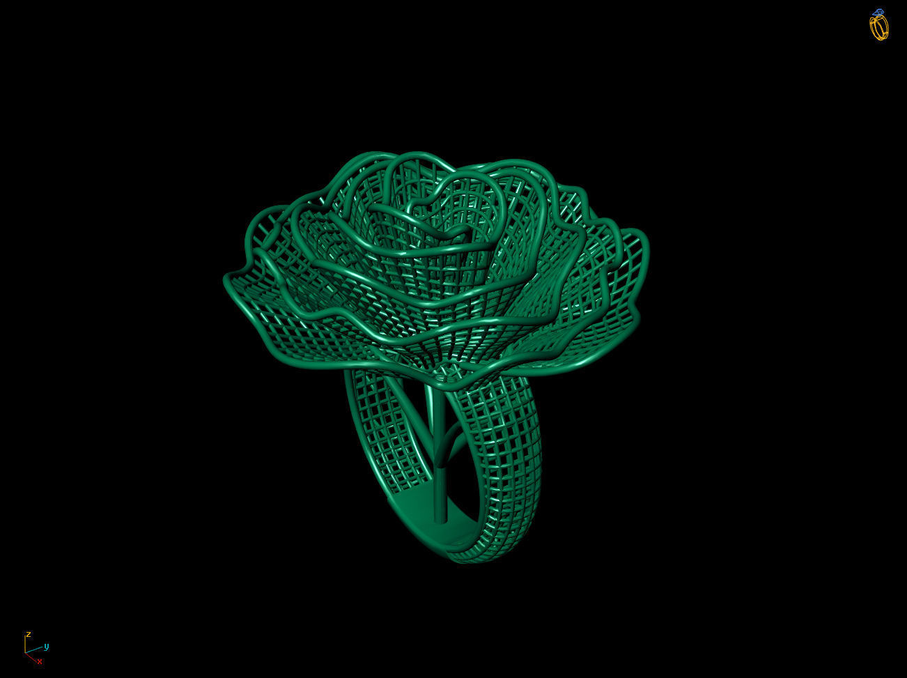Circule Flower Electro-Fusion Fashion Ring 3D print model_9