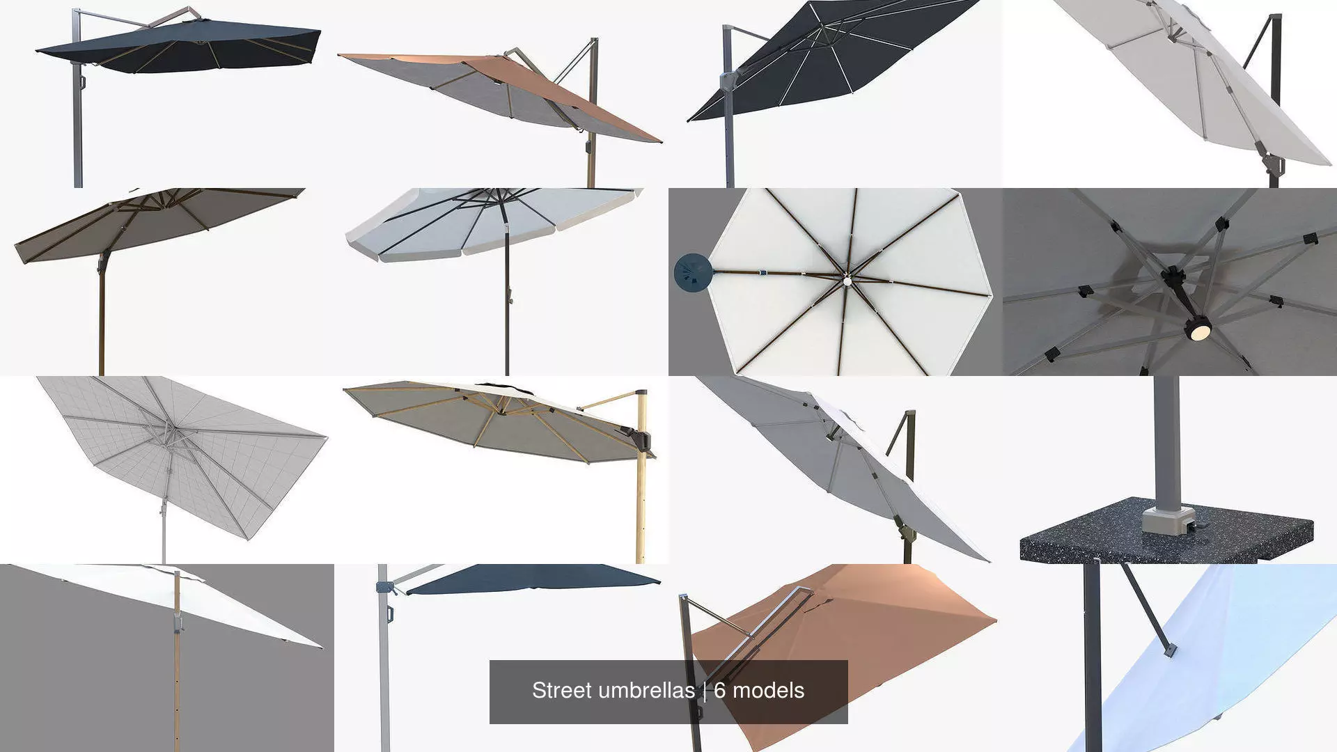 Street umbrellas 3D Model Collection_0