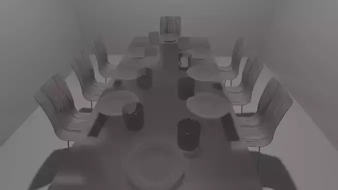 Dinner Set dining table with chairs and plates