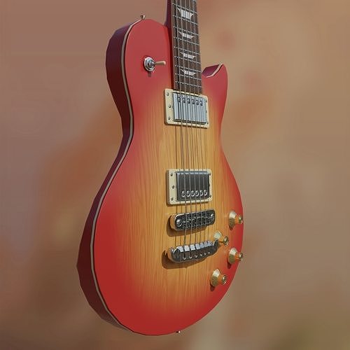 Guitar Les Paul Aria PE-350 Low-poly 3D model