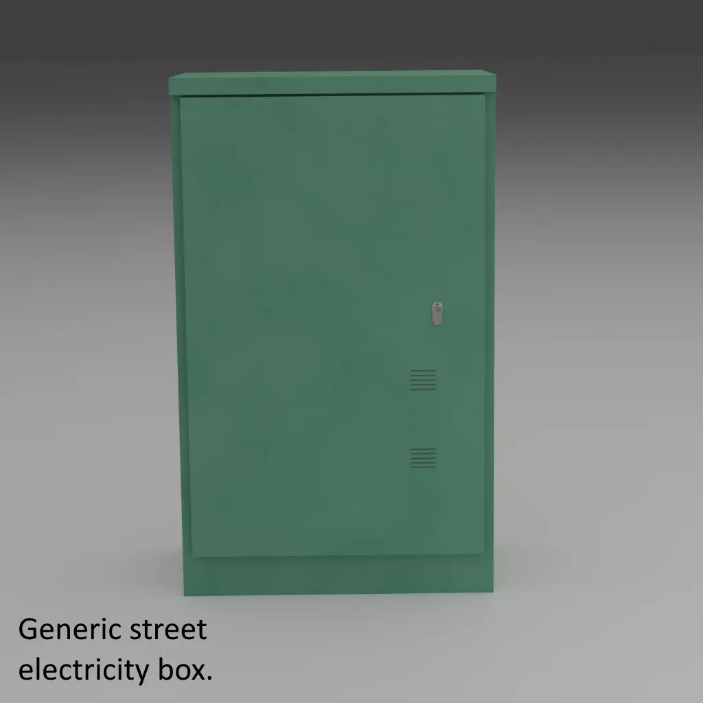 Generic street electricity box or fuse box Free low-poly 3D model