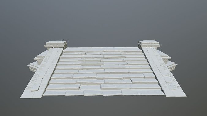 stair stone bench 3D print model
