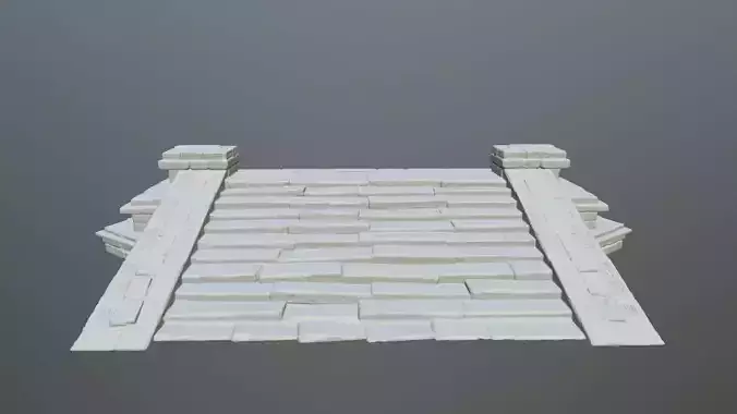 stair stone bench 3D print model