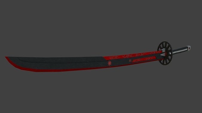 SciFi Samurai Sword 5 - Flame Blade Low-poly 3D model