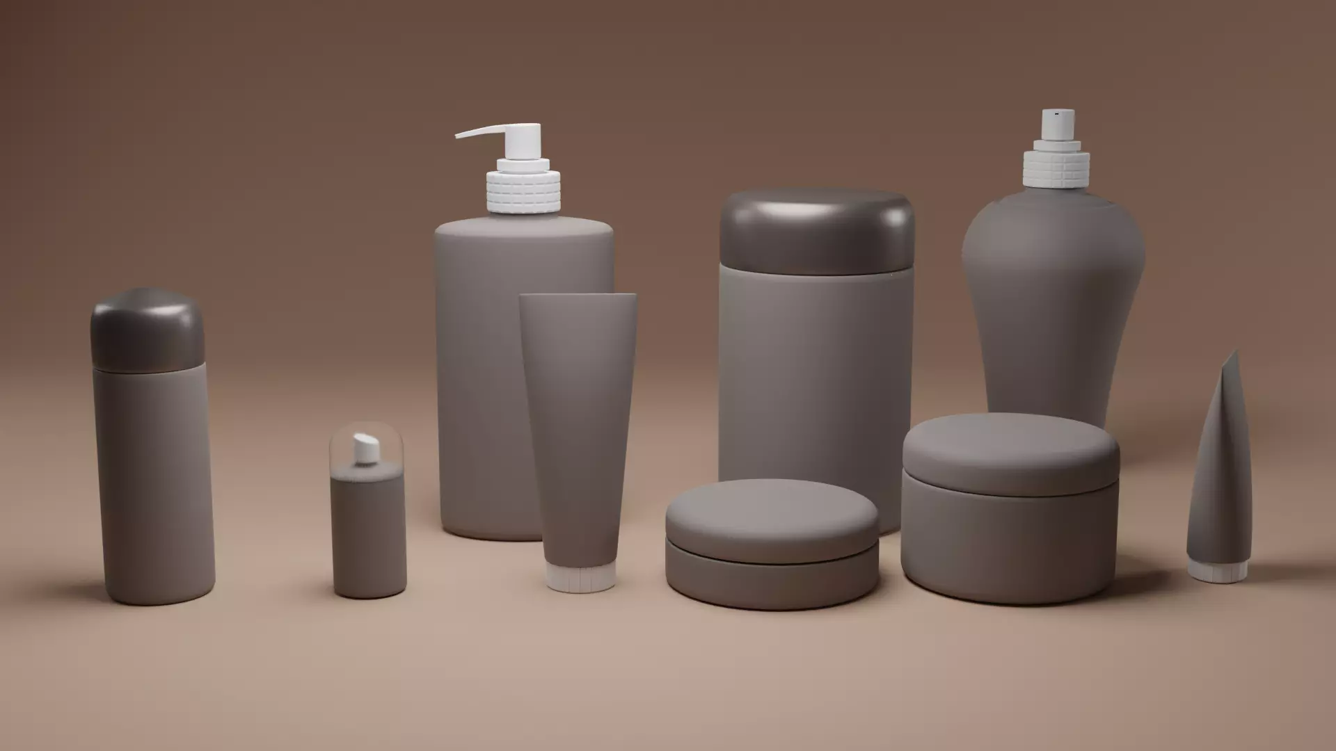 Cosmetics and skin care mock up 3D model_0