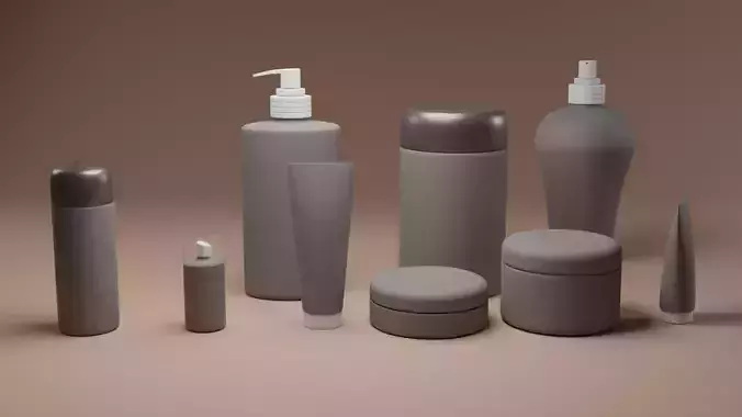 Cosmetics and skin care mock up 3D model