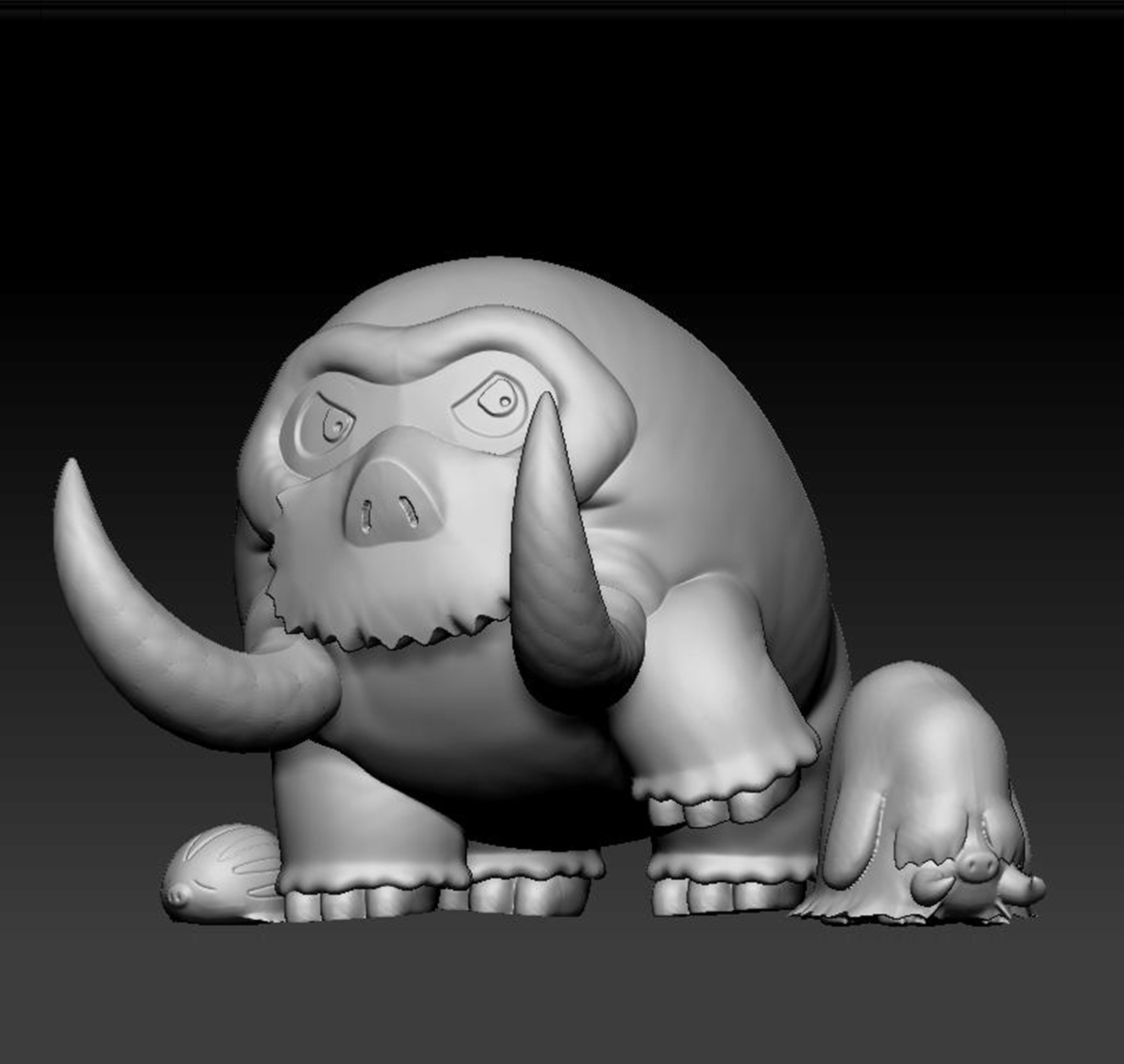 Pokemon Swinub Piloswine Mamoswine 3D print model_1