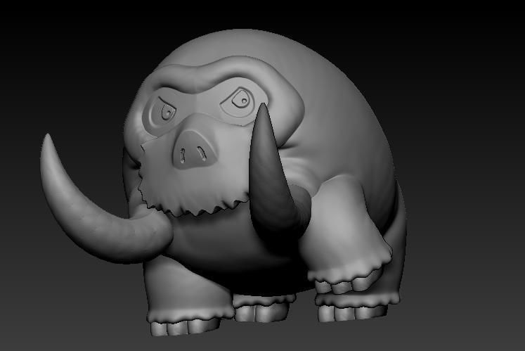 Pokemon Swinub Piloswine Mamoswine 3D print model_3