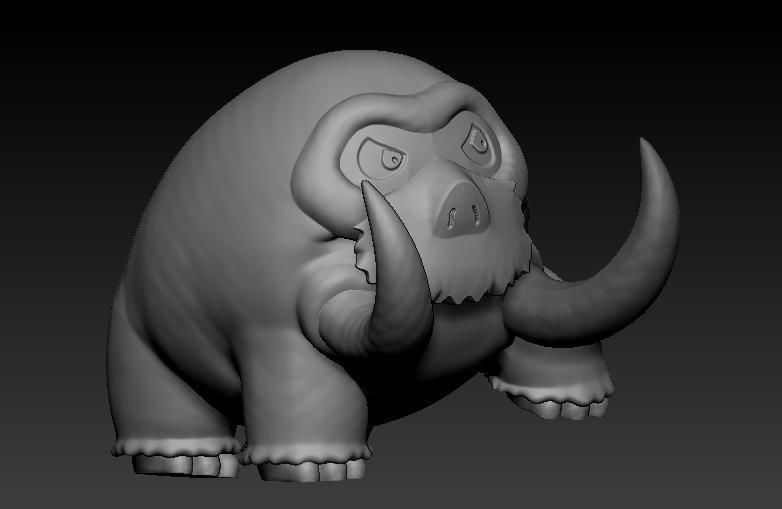 Pokemon Swinub Piloswine Mamoswine 3D print model_5