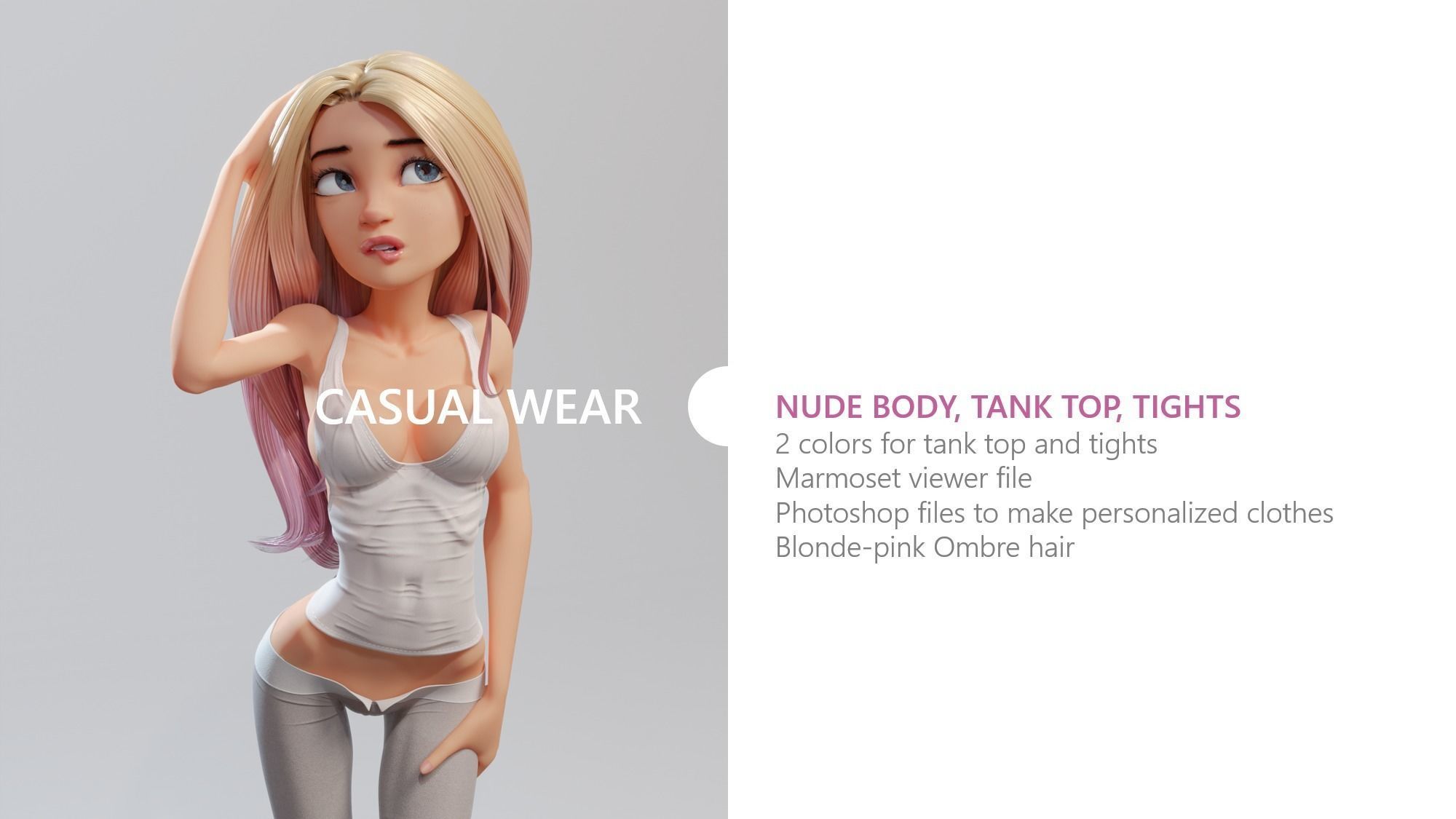 Anya Stylized Digital Actor 3D model_8