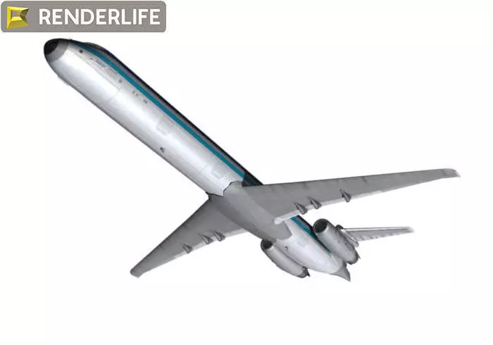 MD 80 Aircraft 3D model_0