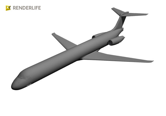 MD 80 Aircraft 3D model_5