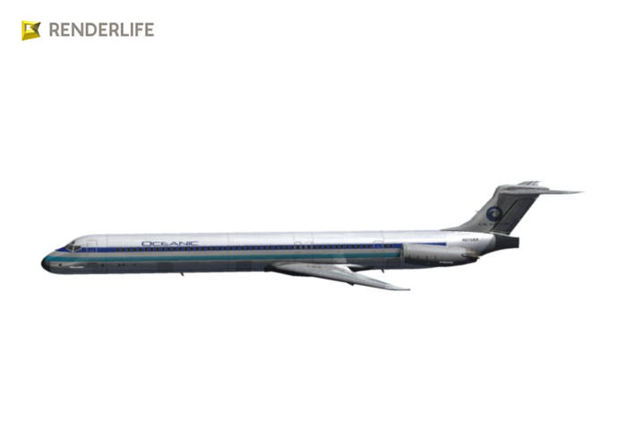 MD 80 Aircraft 3D model_1