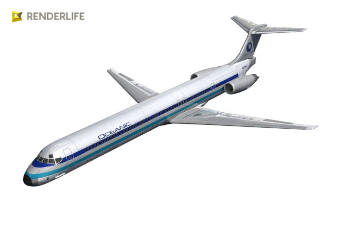 MD 80 Aircraft 3D model_4