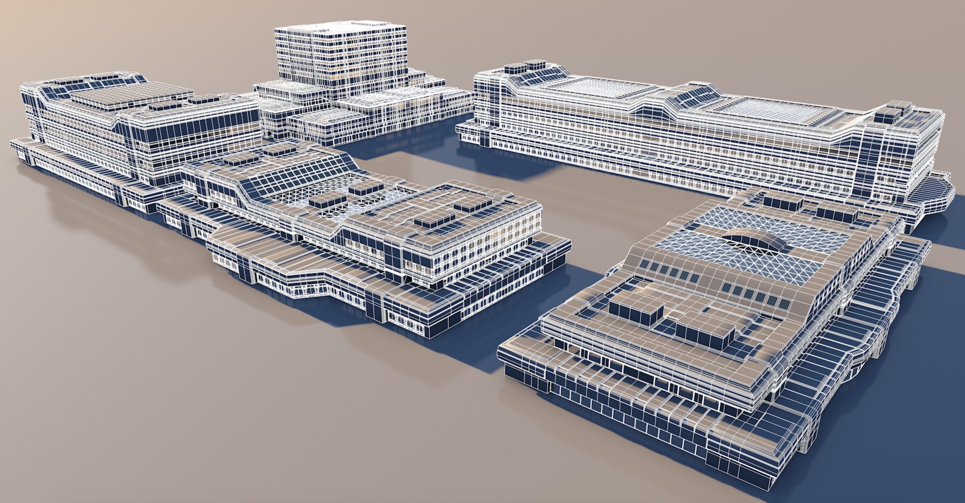 futuristic buildings 3D model_9