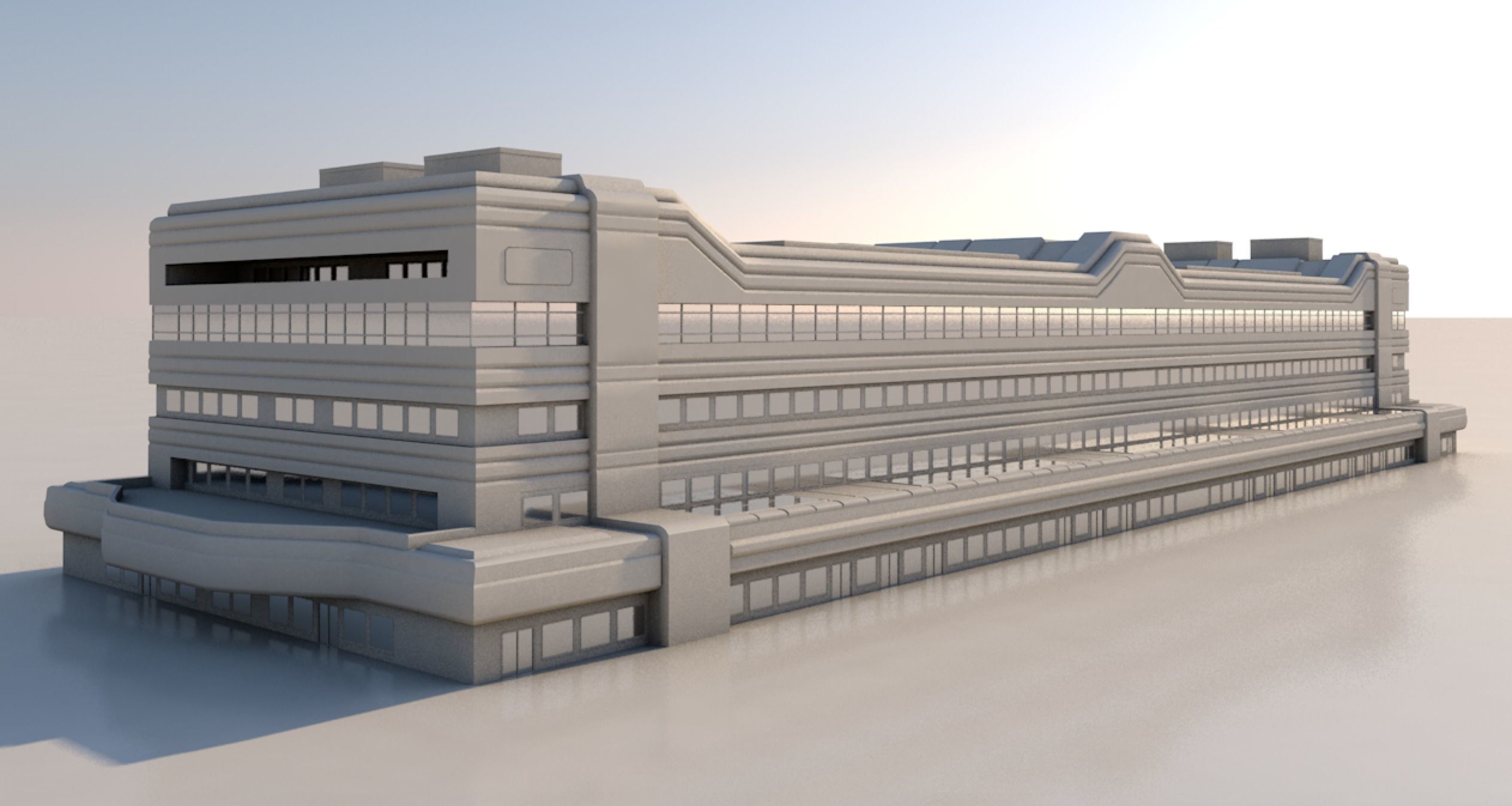 futuristic buildings 3D model_4