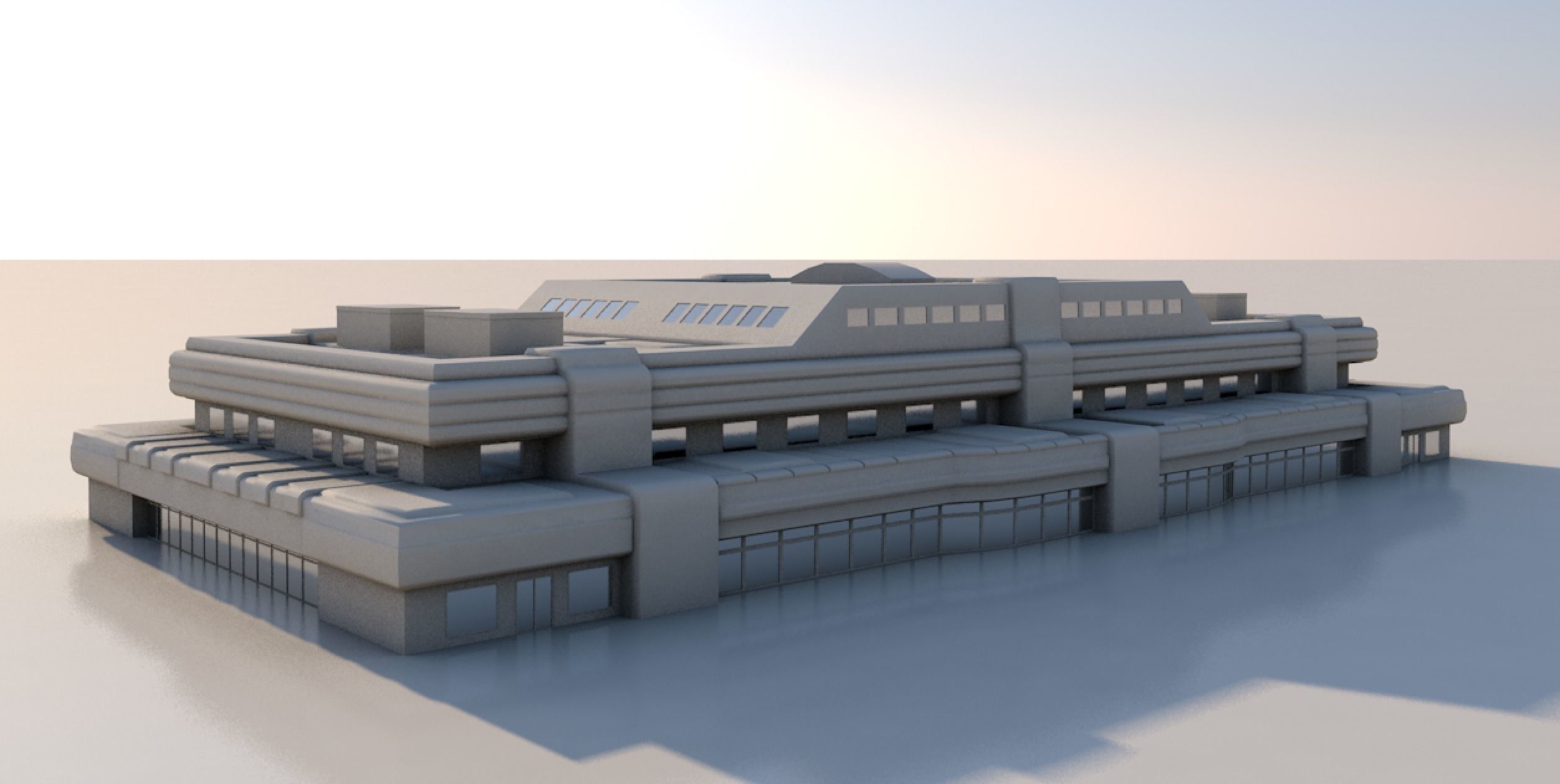 futuristic buildings 3D model_8