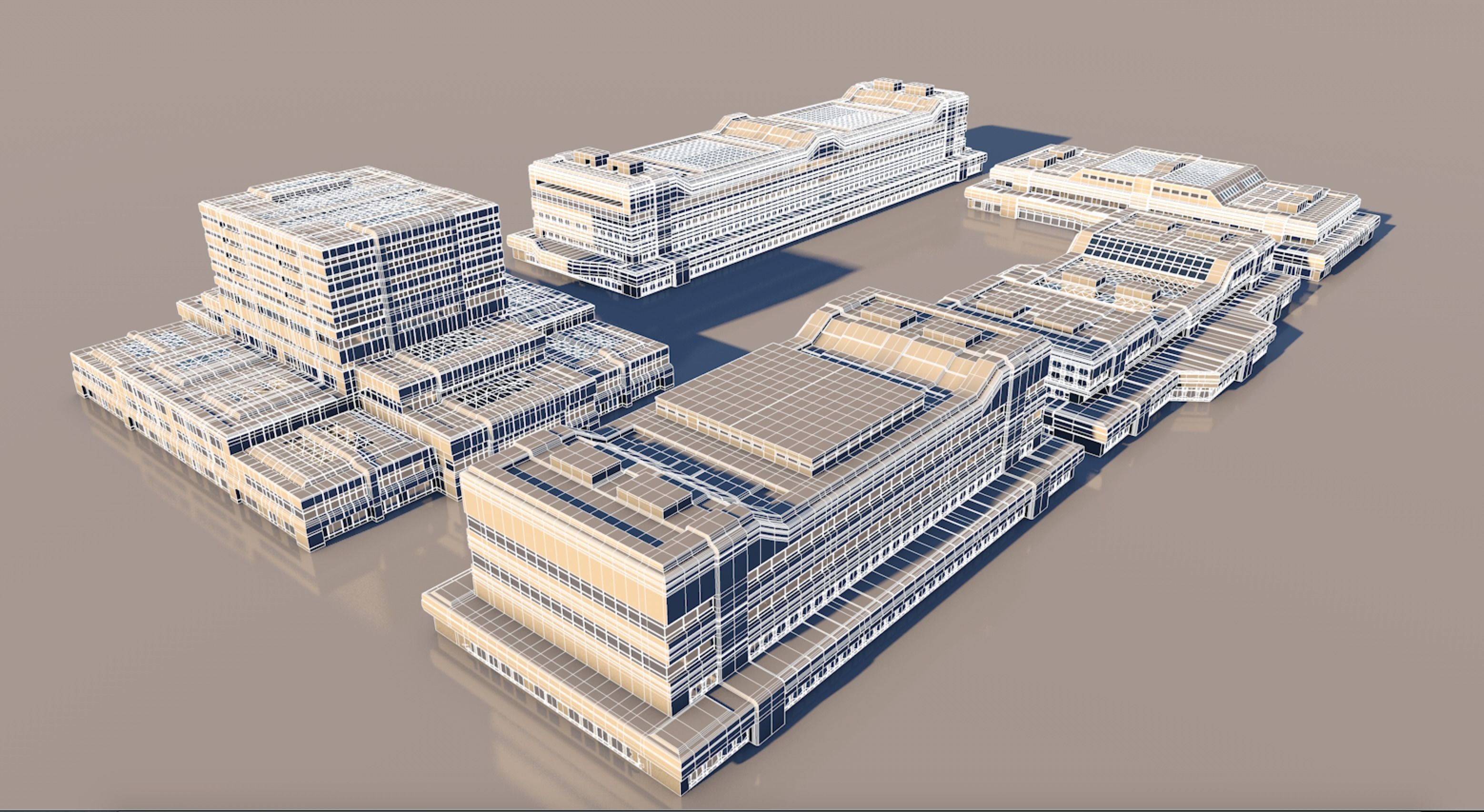 futuristic buildings 3D model_10