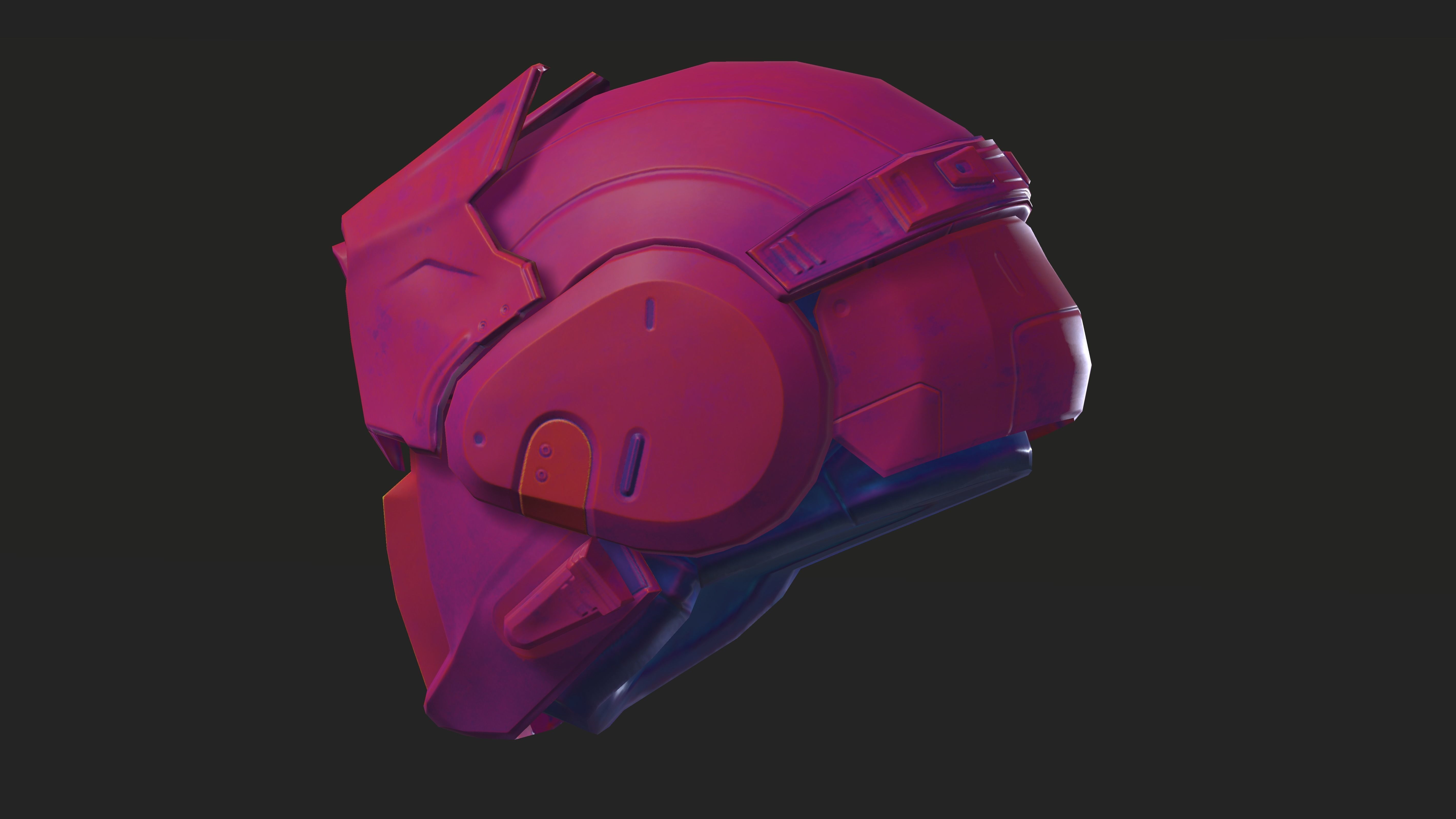 Project 1 - Pink Defender Low-poly 3D model_14