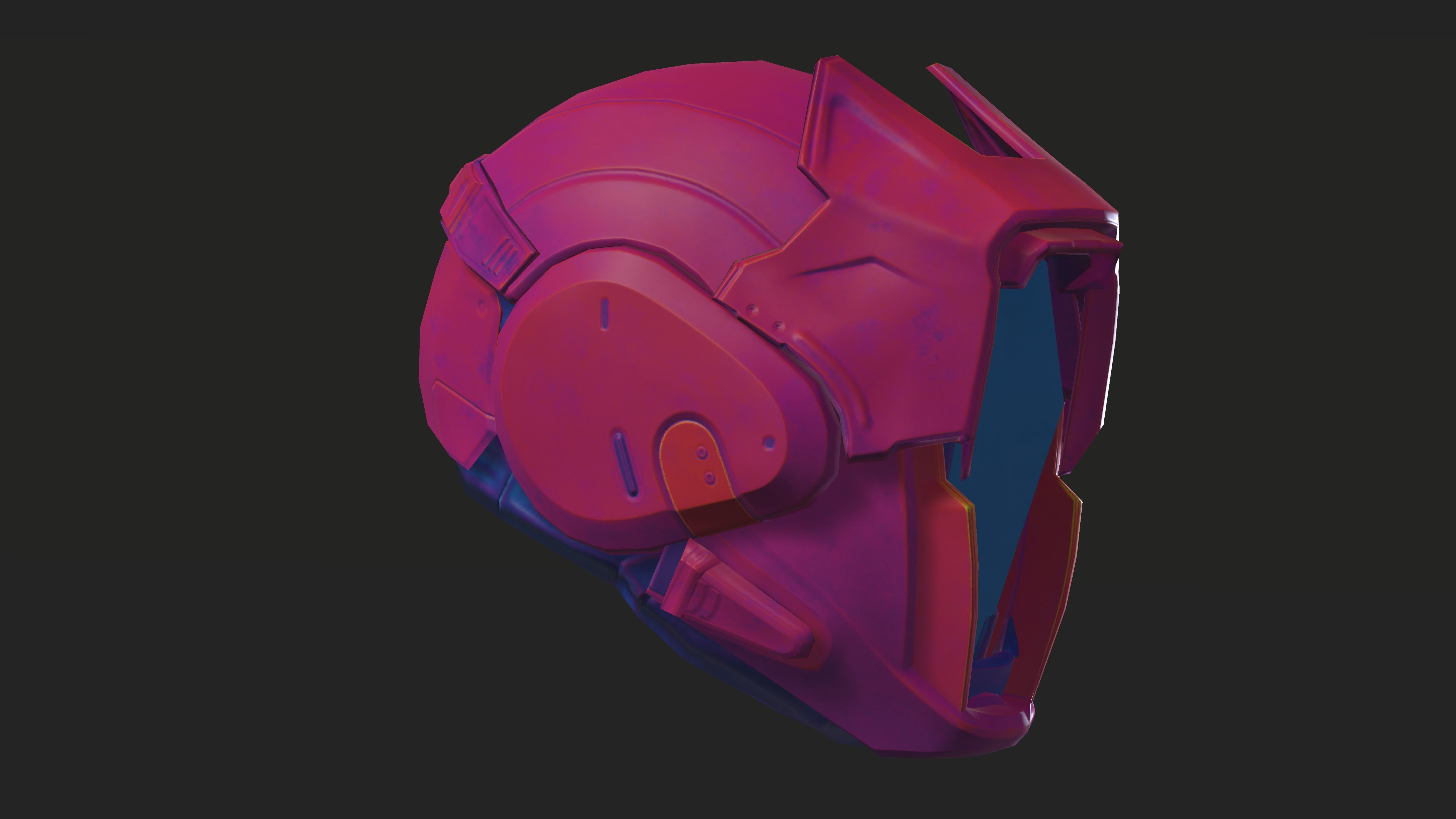 Project 1 - Pink Defender Low-poly 3D model_5