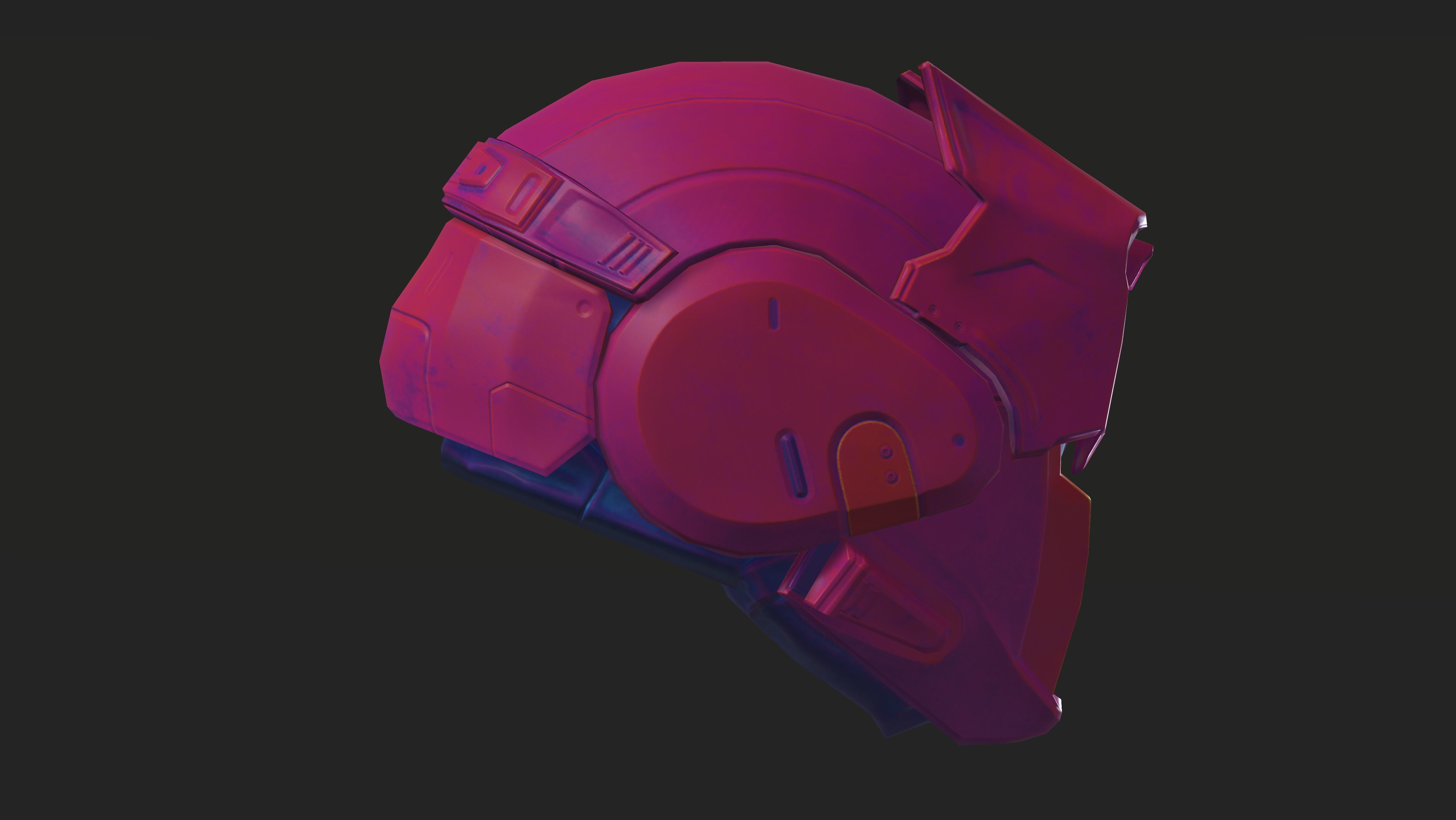 Project 1 - Pink Defender Low-poly 3D model_7
