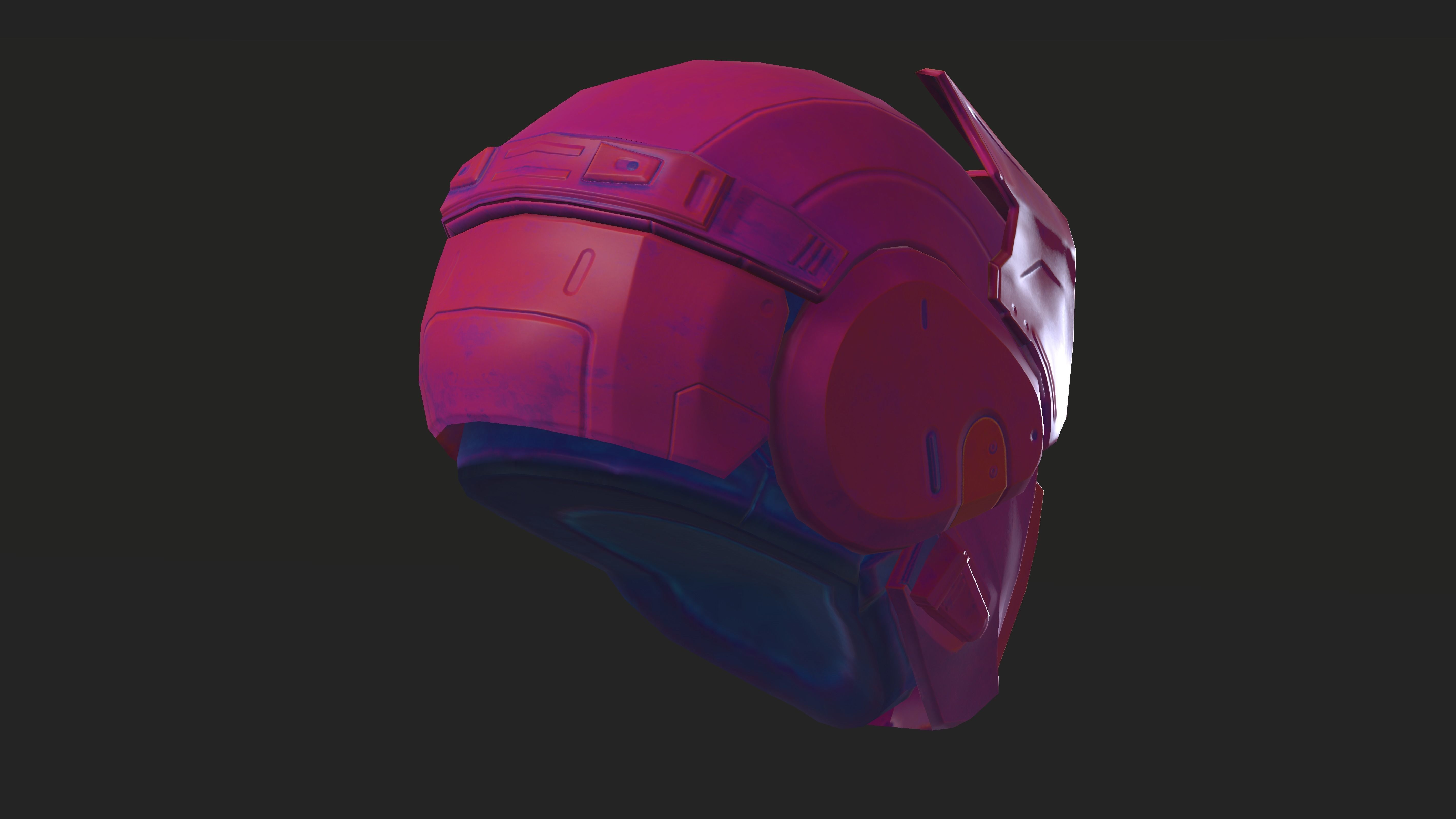 Project 1 - Pink Defender Low-poly 3D model_9