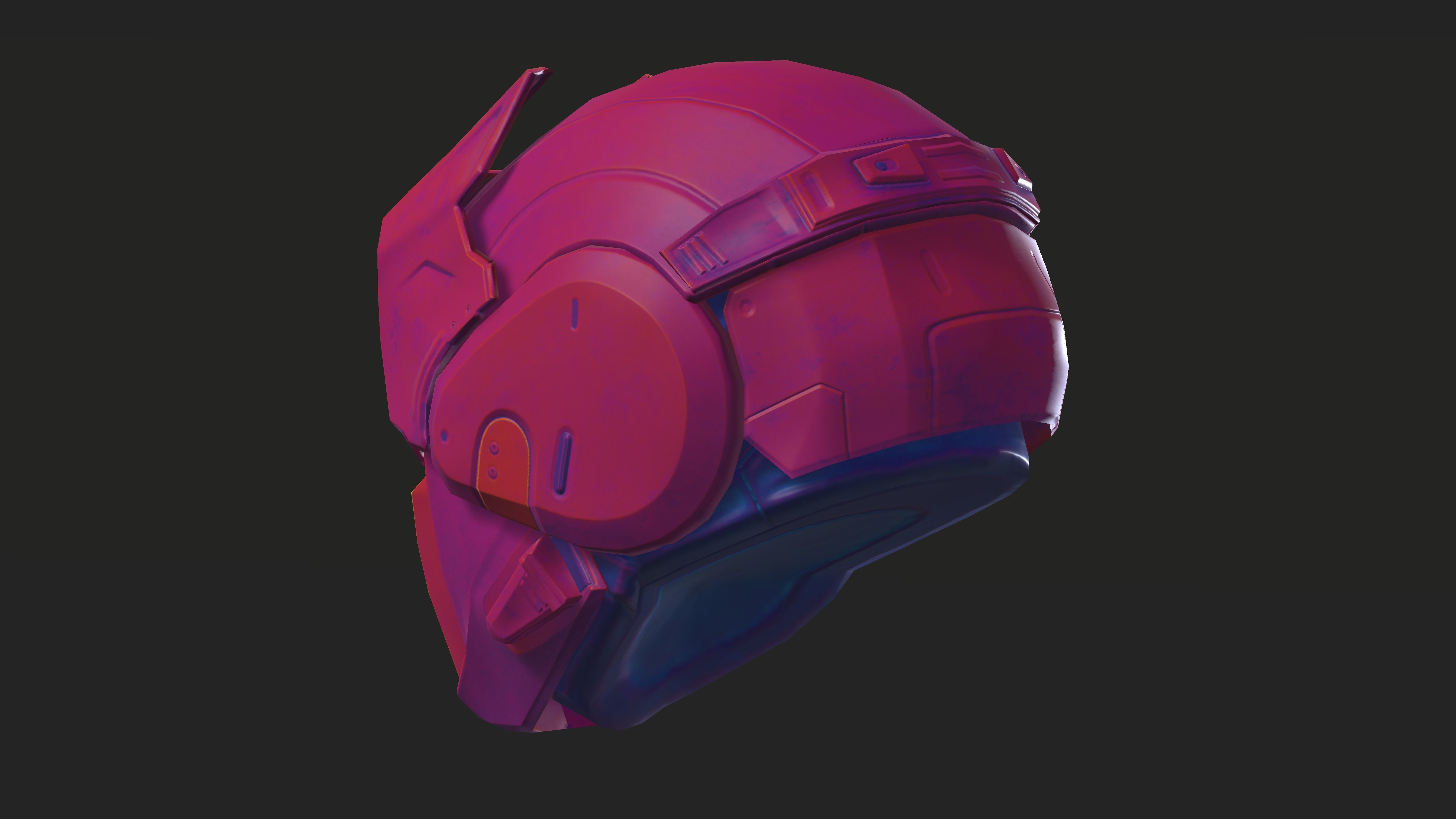 Project 1 - Pink Defender Low-poly 3D model_13