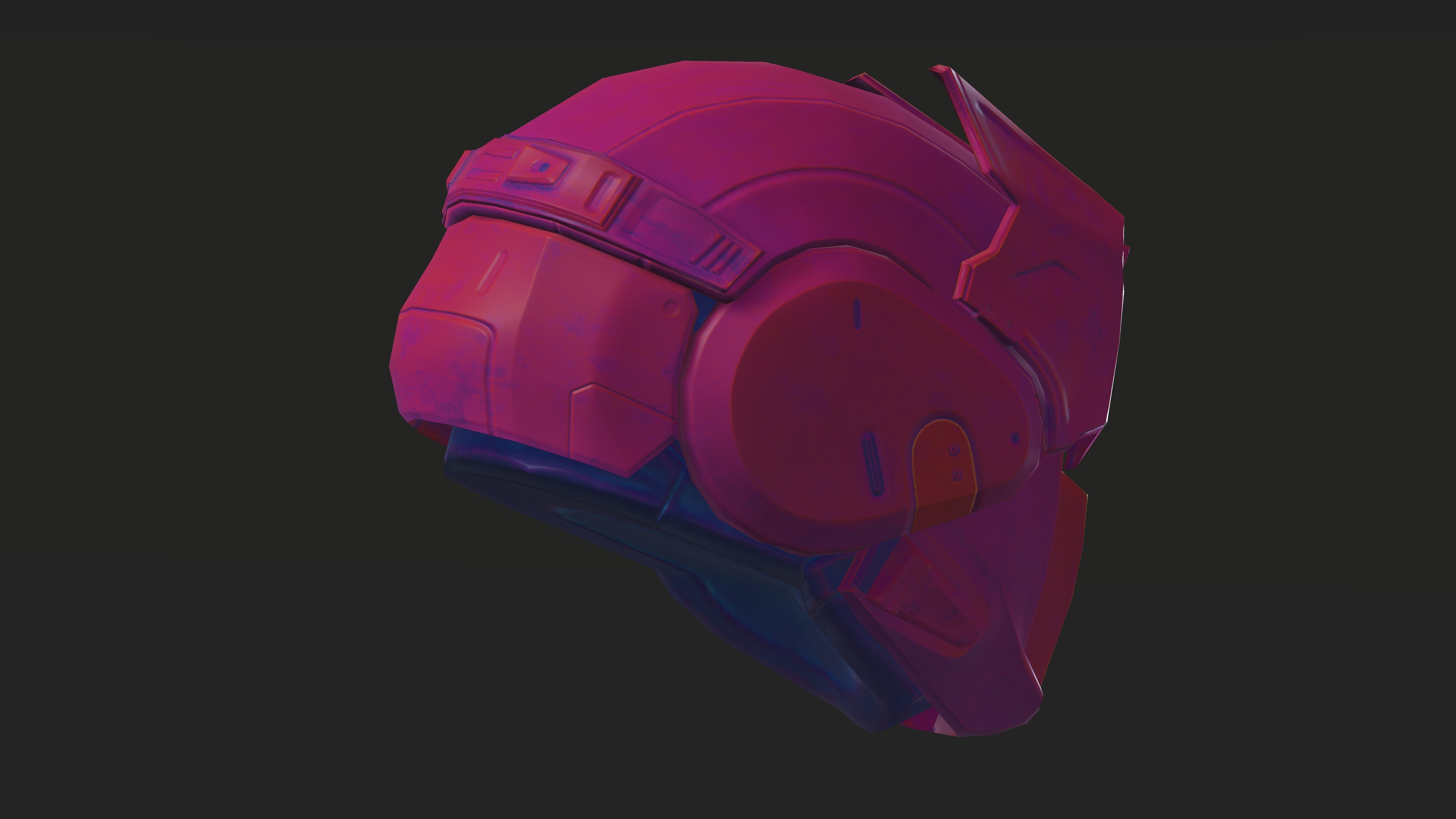 Project 1 - Pink Defender Low-poly 3D model_8
