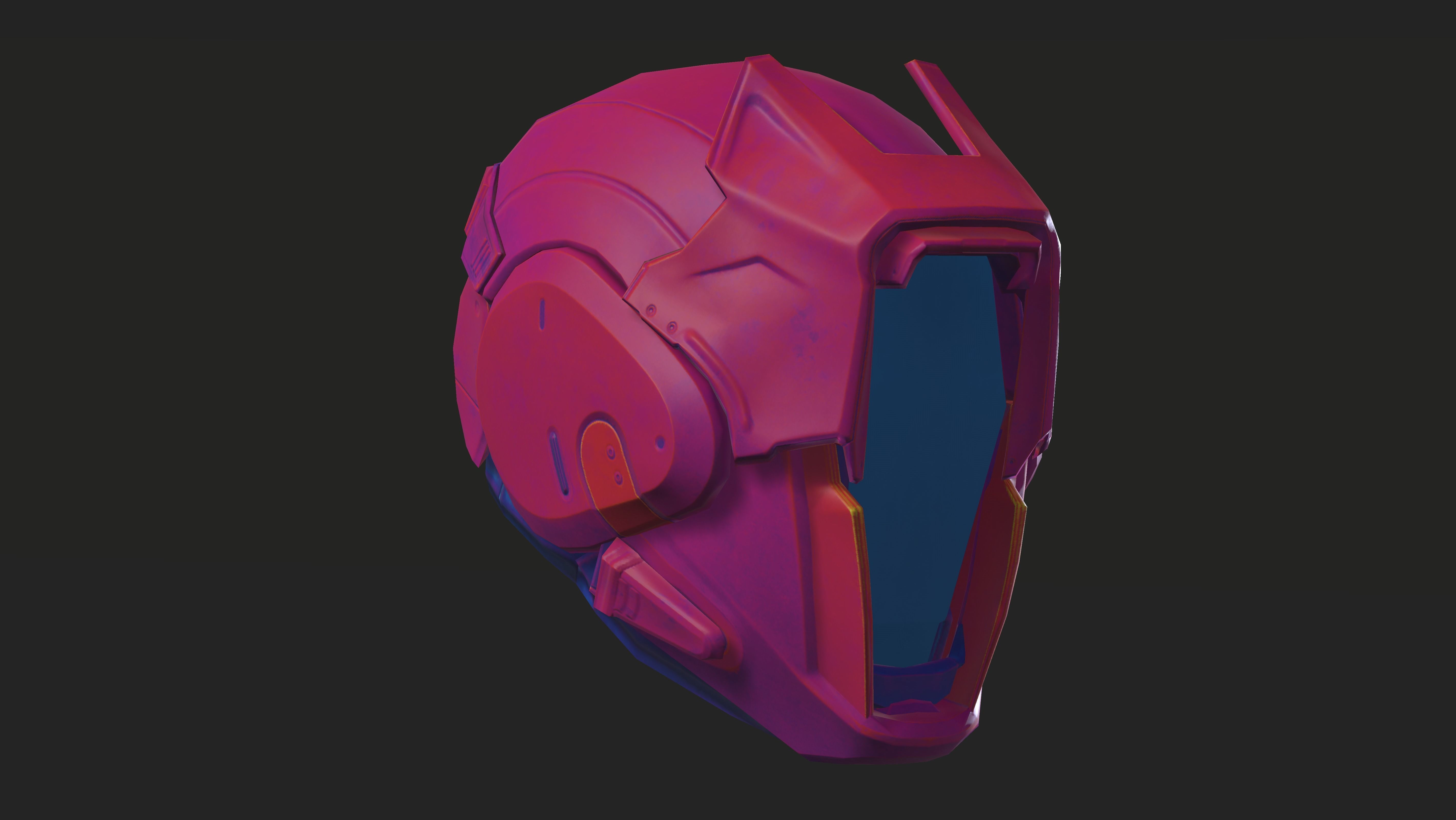 Project 1 - Pink Defender Low-poly 3D model_4