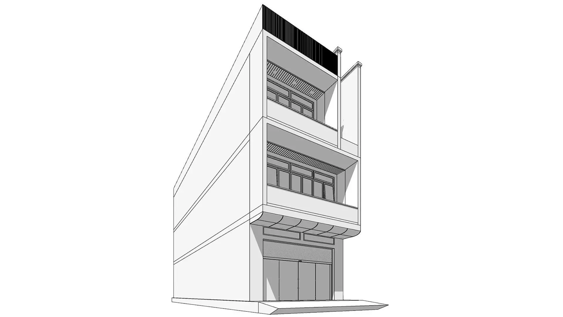 Townhouse 20200808 Free low-poly 3D model