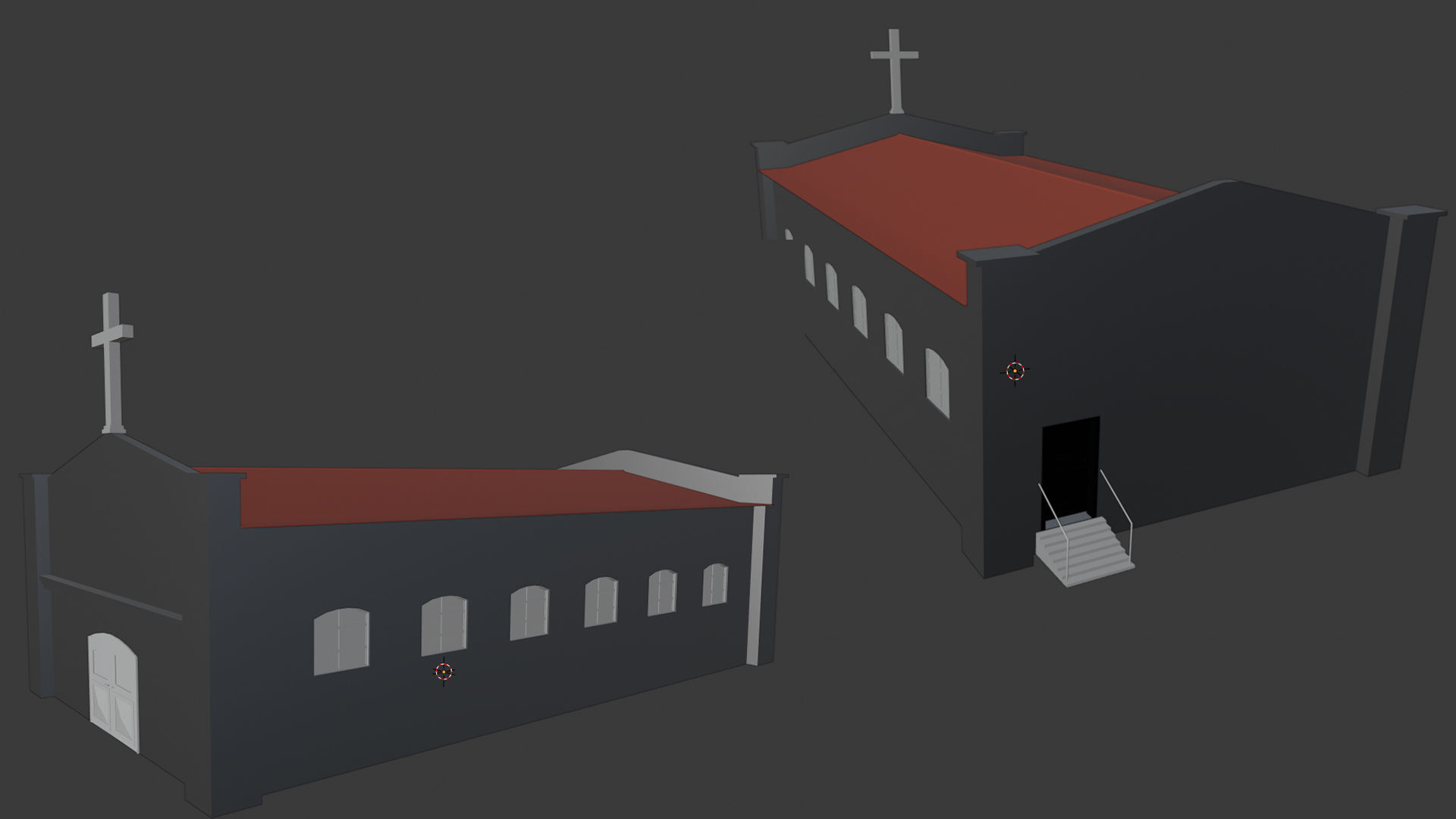 Simple Modern Church Structure Building PBR Textures Low-poly 3D model_11