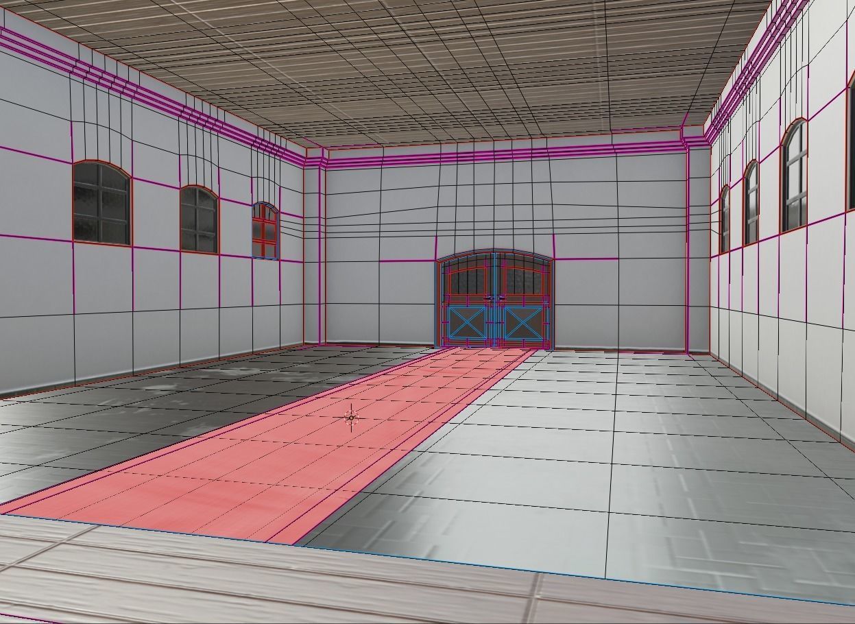 Simple Modern Church Structure Building PBR Textures Low-poly 3D model_16