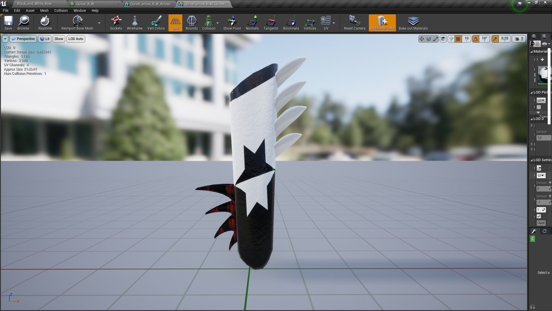 Black and White animated bow 3D model_6