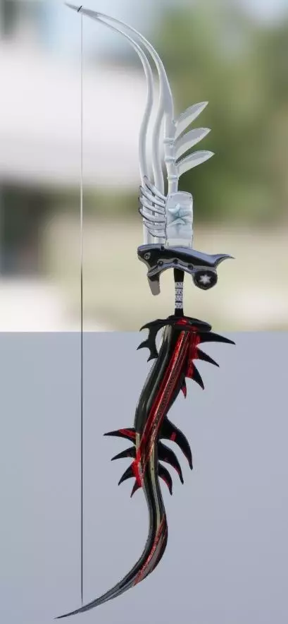 Black and White animated bow 3D model_0