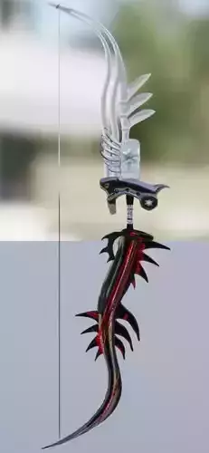 Black and White animated bow 3D model