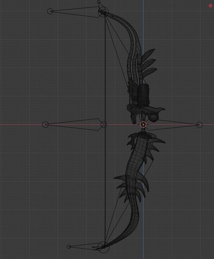 Black and White animated bow 3D model_2