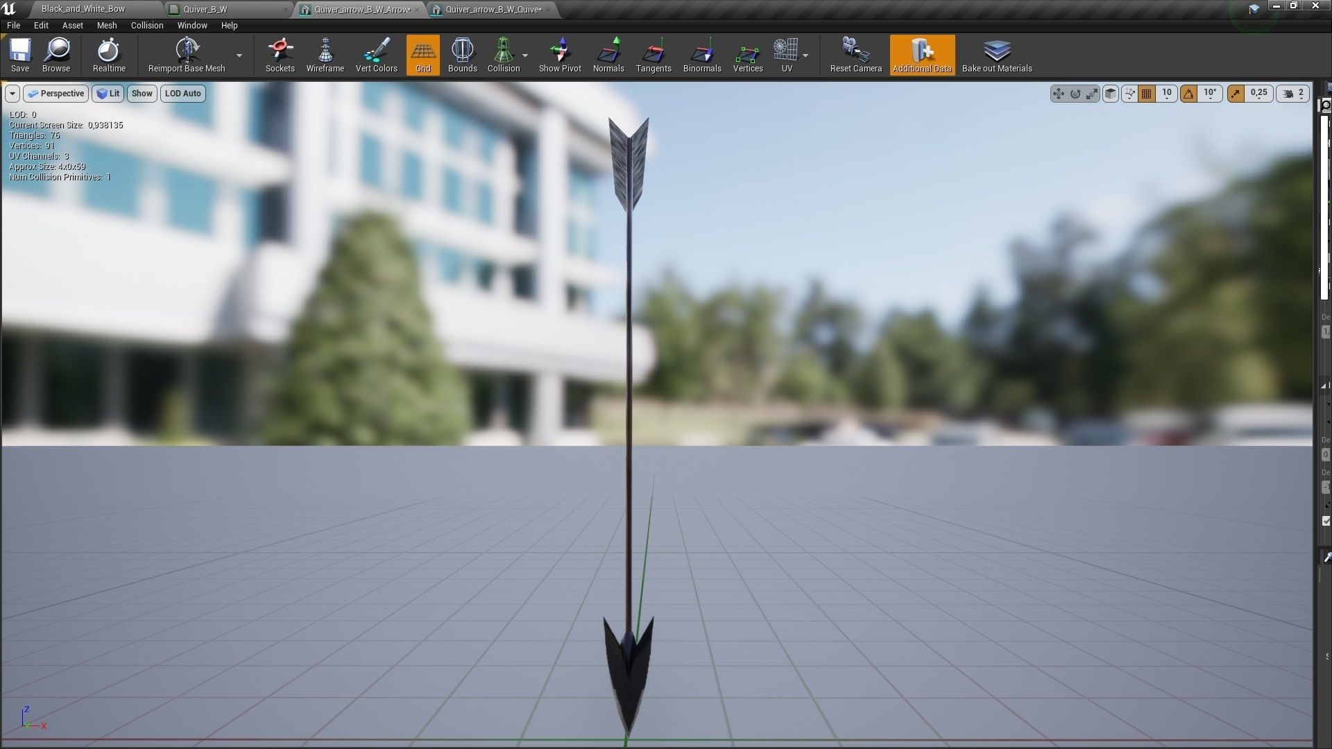 Black and White animated bow 3D model_5
