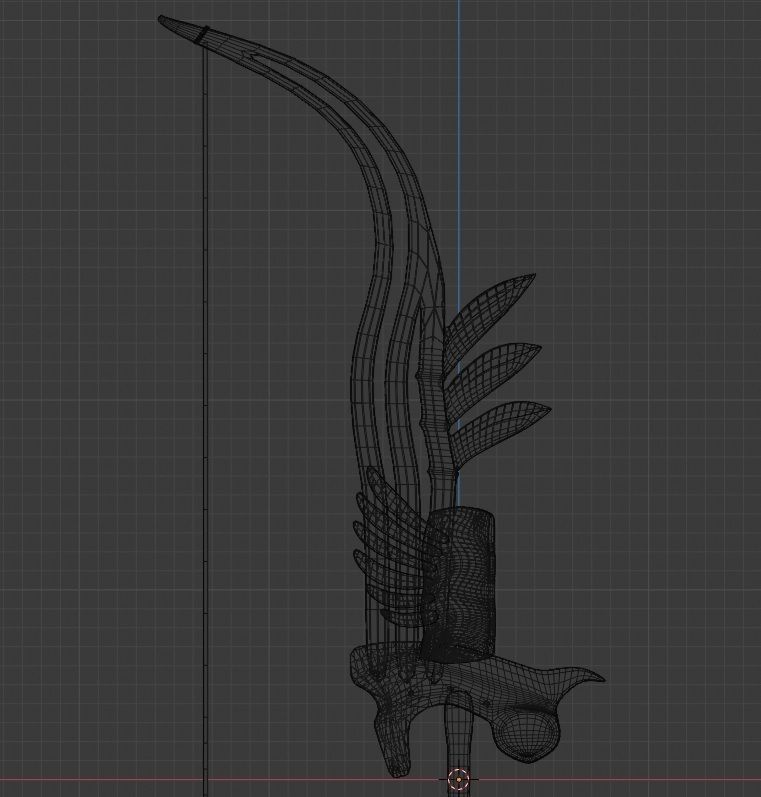 Black and White animated bow 3D model_4