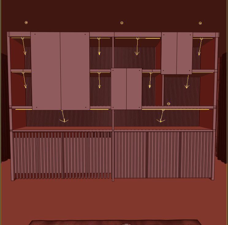 Bookcase with shelves and drawers 3D model_3