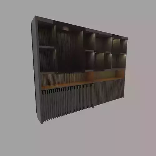 Bookcase with shelves and drawers 3D model