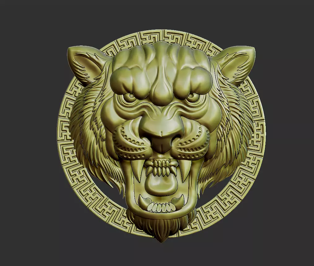 tiger head 3D print model_0