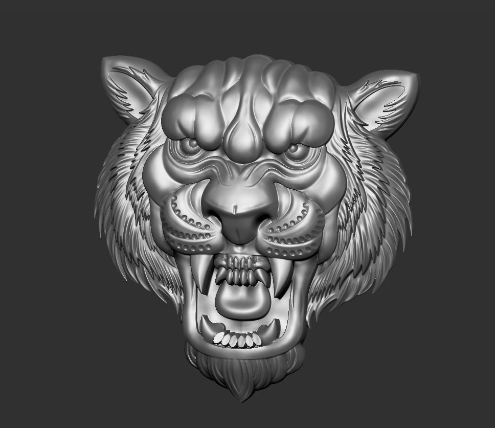tiger head 3D print model_6