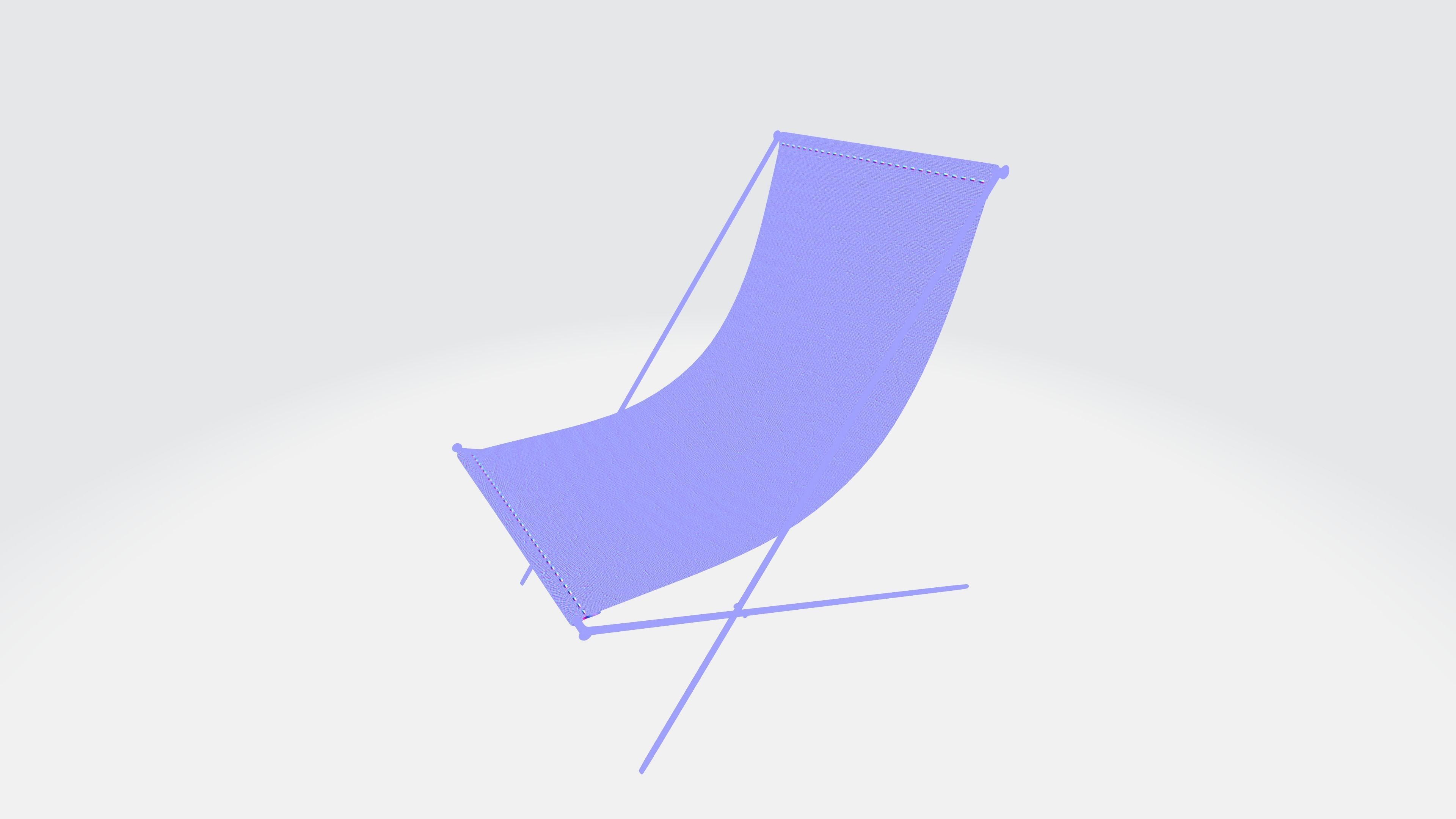 beach chair Low-poly 3D model_10