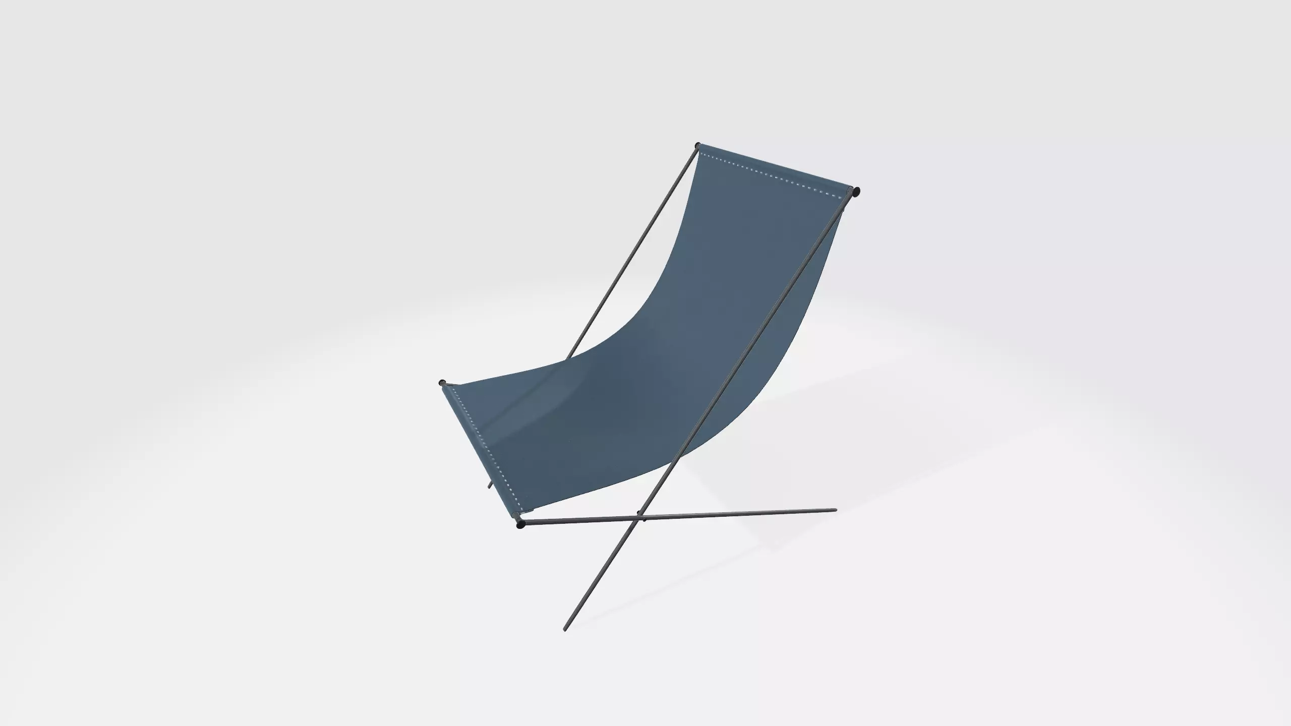 beach chair Low-poly 3D model_0