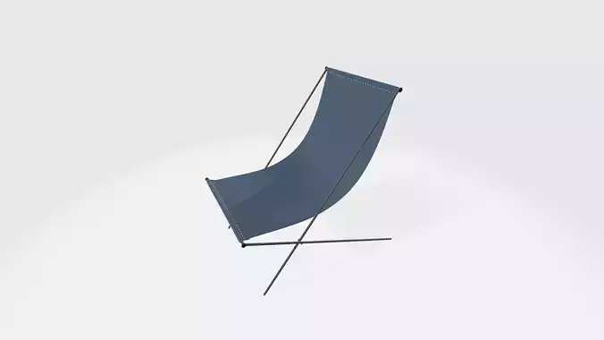 beach chair Low-poly 3D model