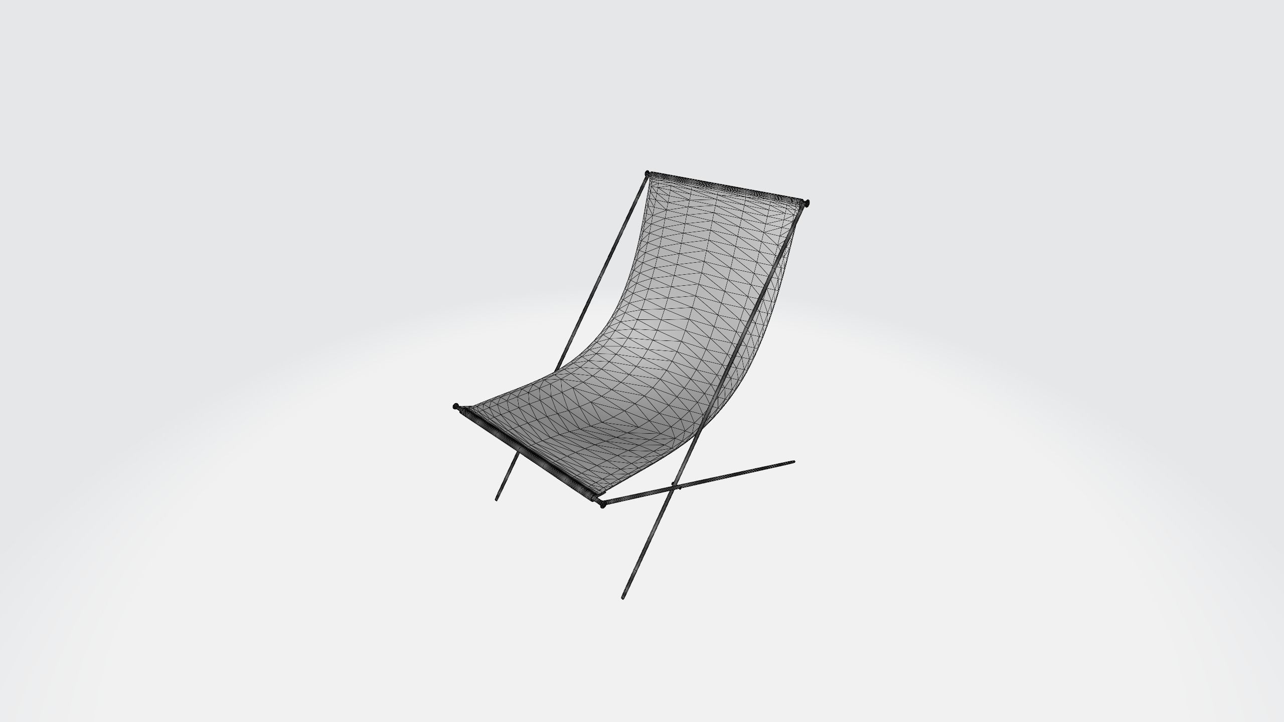 beach chair Low-poly 3D model_7