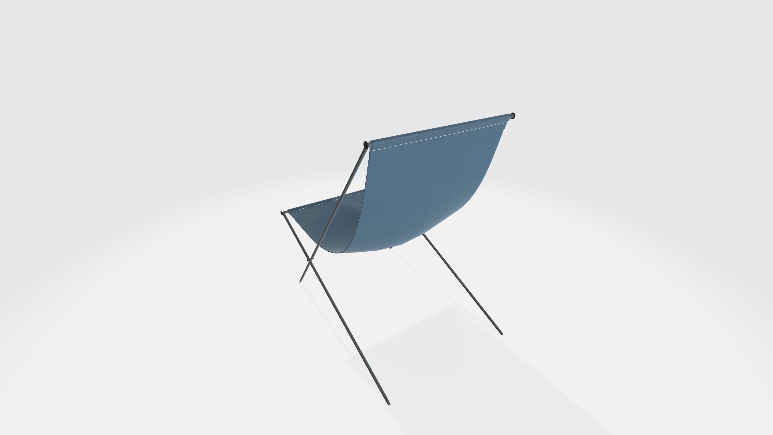 beach chair Low-poly 3D model_1